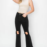 RISEN Full Size Distressed Raw Hem Jeans with Pockets Trendsi