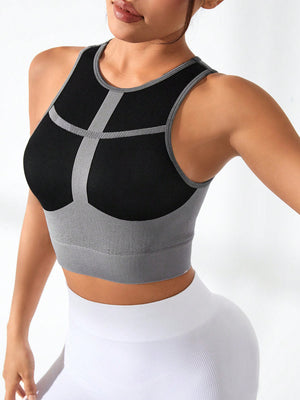 Color Block Round Neck Active Tank - All Mine Now Clothing