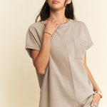 Davi & Dani Round Neck Short Sleeve Top and Pants Set - All Mine Now Clothing