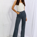 Judy Blue Cassidy Full Size High Waisted Tummy Control Striped Straight Jeans Trendsi