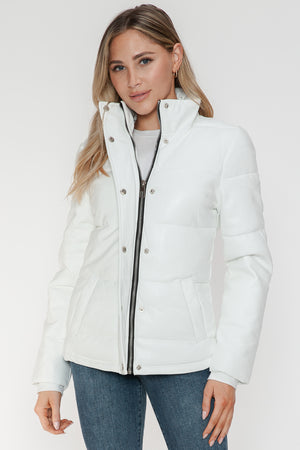 YMI Pocketed Zip Up Turtleneck Puffer Jacket - All Mine Now Clothing