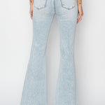 Risen Full Size High Rise Front Patch Pocket Flare Jeans Trendsi