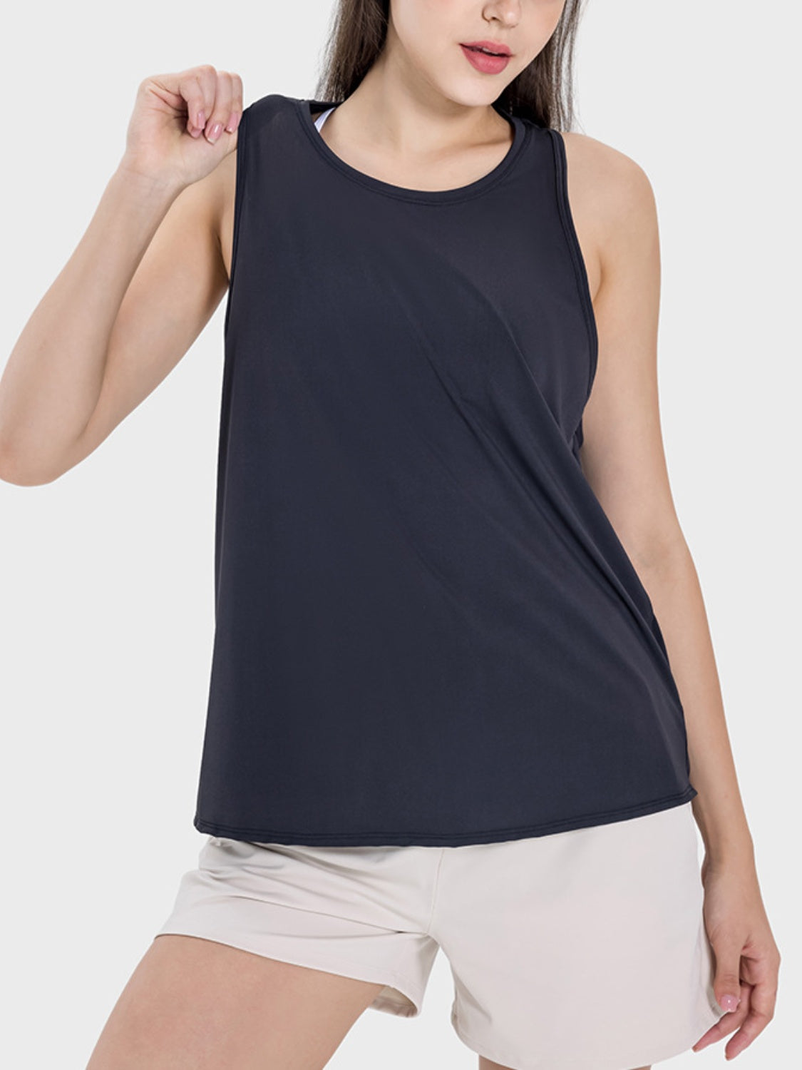 Millennia Round Neck Wide Strap Active Tank - All Mine Now Clothing