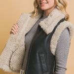 Love Tree Sherpa Zip Up Vest with Pockets - All Mine Now Clothing