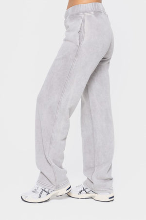 Mono B Elastic Waist Fleece Pants with Pockets - All Mine Now Clothing