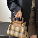 Contrast Plaid Trapezoid Shape Crossbody Bag - All Mine Now Clothing