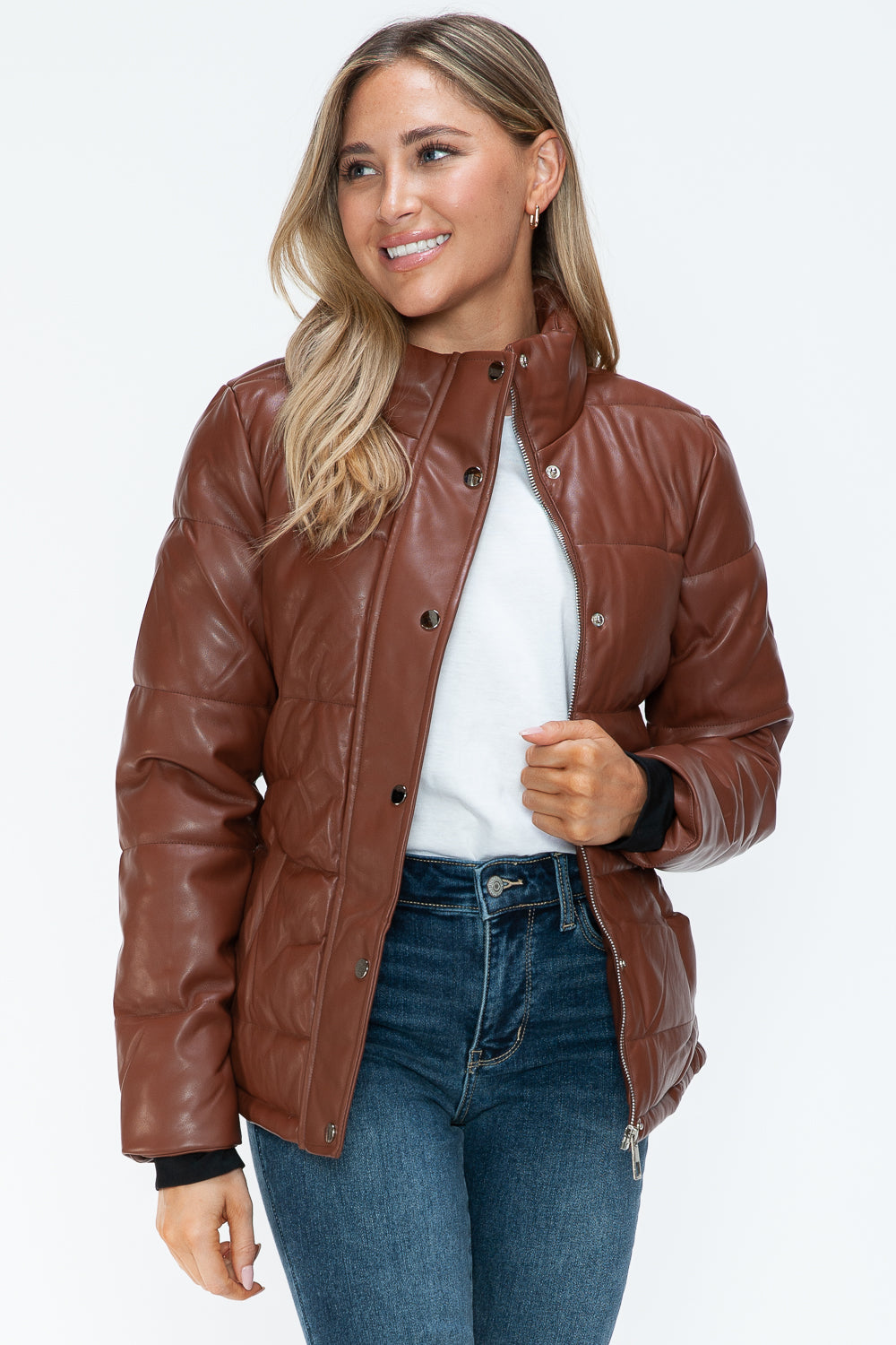 YMI Pocketed Zip Up Turtleneck Puffer Jacket - All Mine Now Clothing