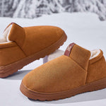 Letter M Suede Round Toe Slippers