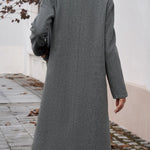 Devine Pocketed Collared Neck Long Sleeve Coat - All Mine Now Clothing