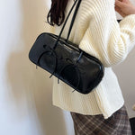 PU Leather Bow Trim Shoulder Bag - All Mine Now Clothing