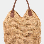 Fame Straw Braided Faux Leather Strap Shoulder Bag - All Mine Now Clothing