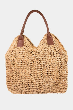 Fame Straw Braided Faux Leather Strap Shoulder Bag - All Mine Now Clothing