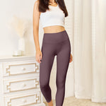 Double Take Wide Waistband Sports Leggings - All Mine Now Clothing