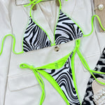 Zebra Print Halter Neck Bikini Set - All Mine Now Clothing