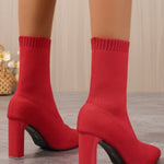 Point Toe Block Heel Boots - All Mine Now Clothing