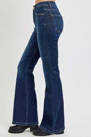 RISEN Full Size High Rise Flare Jeans with Pockets - All Mine Now Clothing