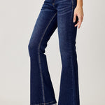 RISEN Full Size Low Rise Flare Jeans Trendsi