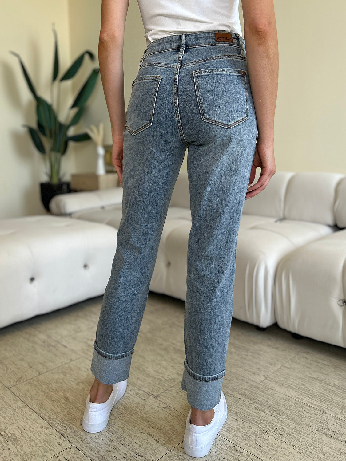 Judy Blue Full Size High Waist Cuff Hem Jeans - All Mine Now Clothing