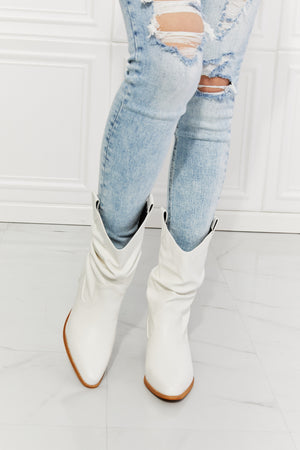 MMShoes Better in Texas Scrunch Cowboy Boots in White - All Mine Now Clothing