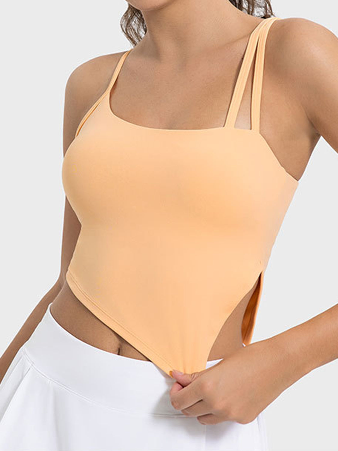 Millennia Slit Asymmetrical Neck Active Cami - All Mine Now Clothing