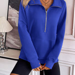 Ivy Lane Half Zip Raglan Sleeve Sweatshirt - All Mine Now Clothing