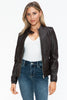 Snobbish PU Leather Biker Jacket with Side Zip Pockets - All Mine Now Clothing