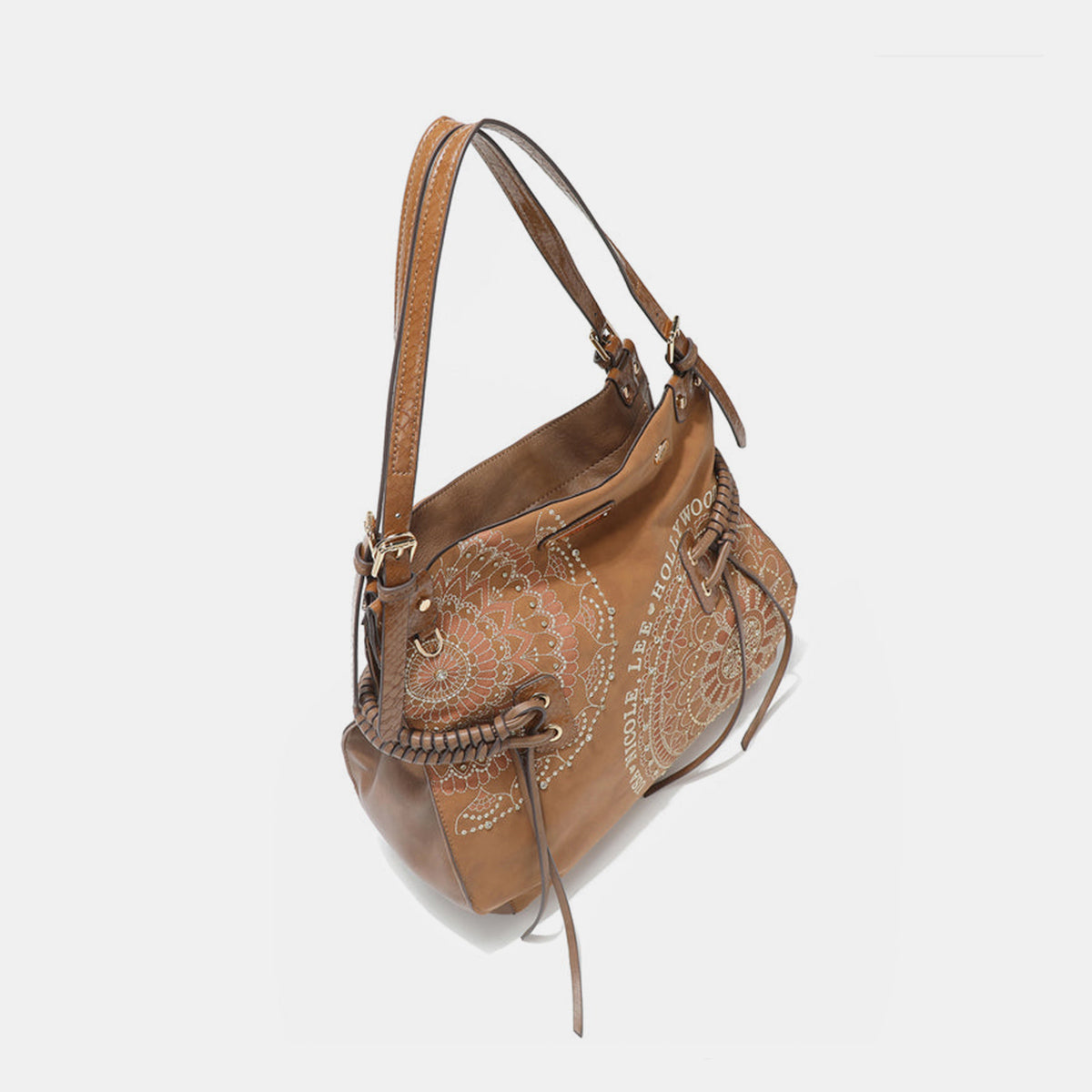 Nicole Lee USA Side Braided Tassel Inlaid Rhinestone Embroidery Hobo Bag - All Mine Now Clothing