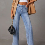 High Waist Straight Jeans with Pockets - All Mine Now Clothing