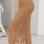 Fringe Openwork High Waist Swim Skirt - All Mine Now Clothing