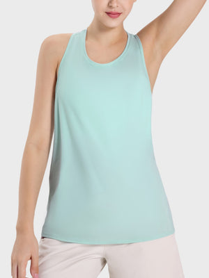 Millennia Round Neck Wide Strap Active Tank - All Mine Now Clothing