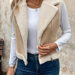 Zip Up Sherpa Vest Coat Trendsi