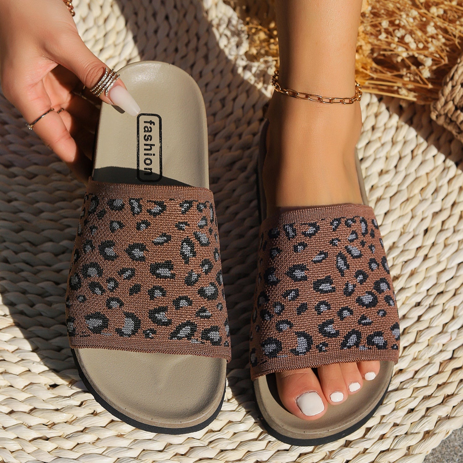 Leopard Open Toe Sandals - All Mine Now Clothing