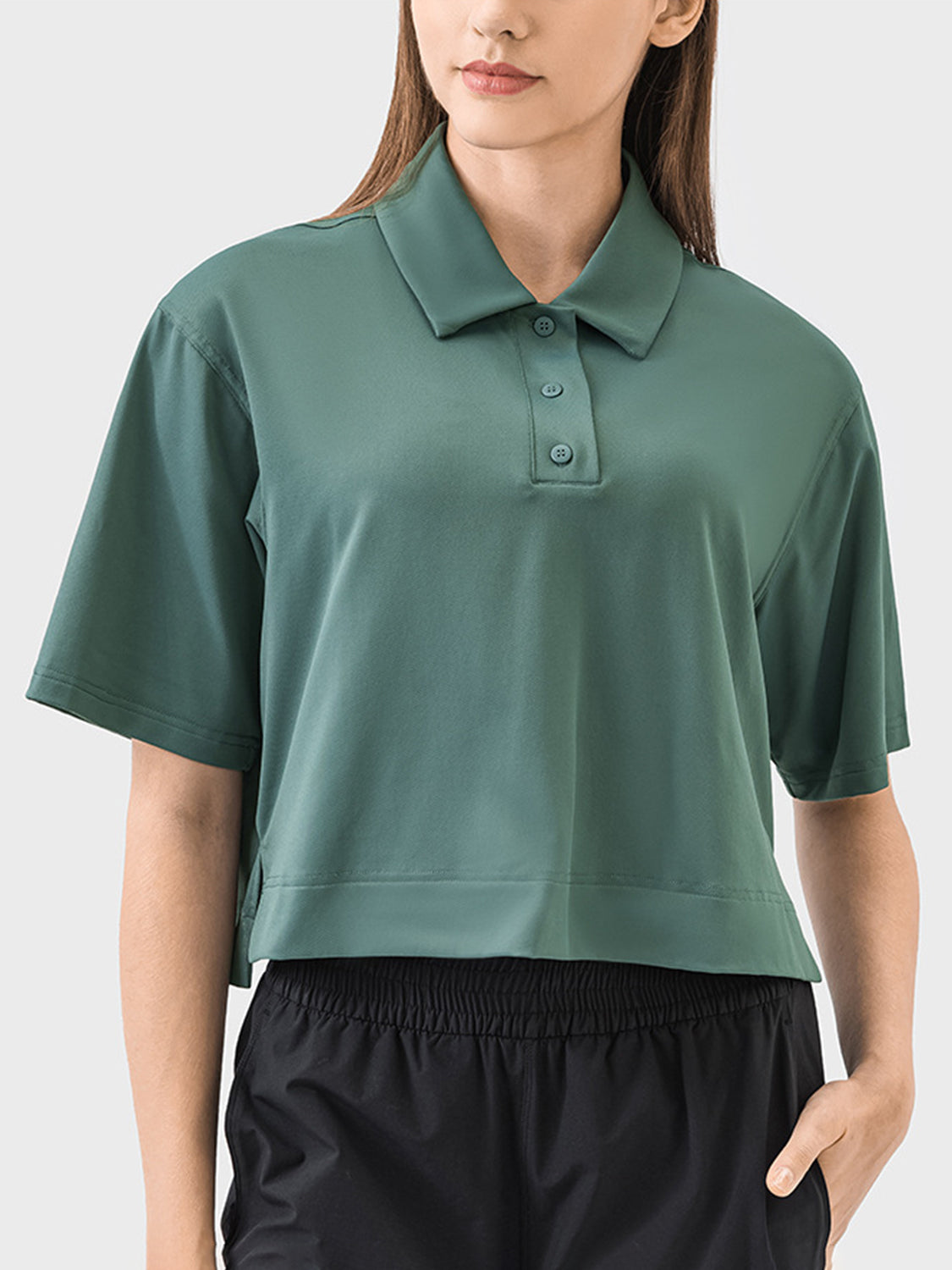 Millennia Half Button Short Sleeve Active T-Shirt - All Mine Now Clothing