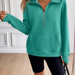 Ivy Lane Half Zip Raglan Sleeve Sweatshirt - All Mine Now Clothing