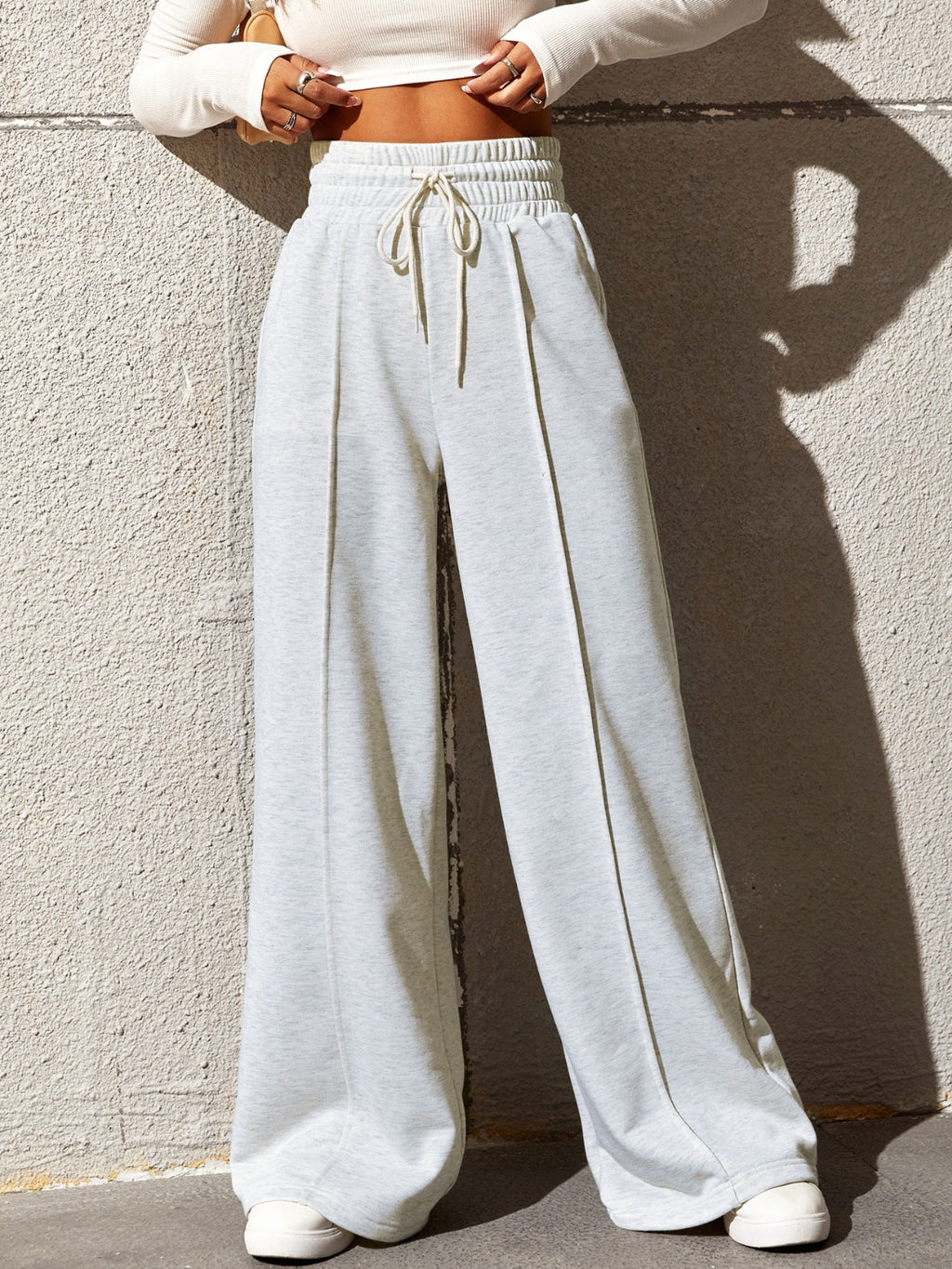 Honey Drawstring Elastic Waist Wide Leg Pants - All Mine Now Clothing