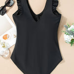 Full Size Ruched V-Neck One-Piece Swimwear - All Mine Now Clothing