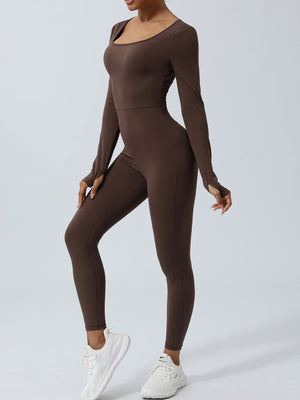 Twisted Backless Long Sleeve Jumpsuit - All Mine Now Clothing