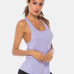 Full Size Scoop Neck Wide Strap Active Tank - All Mine Now Clothing