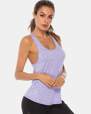 Full Size Scoop Neck Wide Strap Active Tank - All Mine Now Clothing