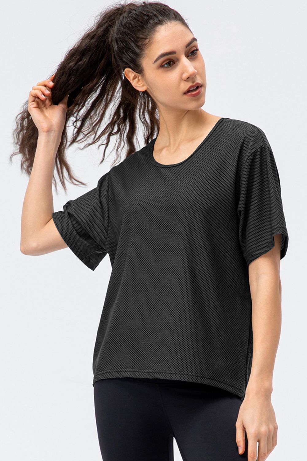 Round Neck Short Sleeve Active Tee - All Mine Now Clothing