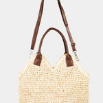 Fame Straw Braided Faux Leather Strap Shoulder Bag - All Mine Now Clothing