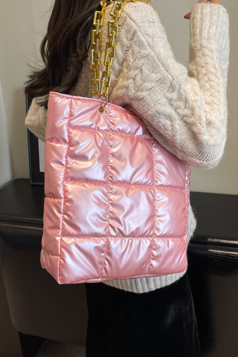 Bubble Texture Chain Handbag - All Mine Now Clothing