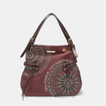 Nicole Lee USA Side Braided Tassel Inlaid Rhinestone Embroidery Hobo Bag - All Mine Now Clothing