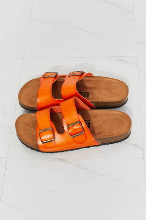 MMShoes Feeling Alive Double Banded Slide Sandals in Orange - All Mine Now Clothing