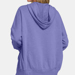 Zenana Half Snap Long Sleeve Hoodie with Kangaroo Pocket - All Mine Now Clothing