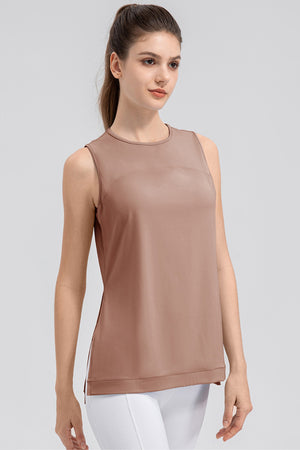 Slit Round Neck Tank - All Mine Now Clothing