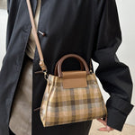 Contrast Plaid Trapezoid Shape Crossbody Bag - All Mine Now Clothing