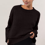 HYFVE Round Neck Dropped Shoulder Ribbed Sweater - All Mine Now Clothing