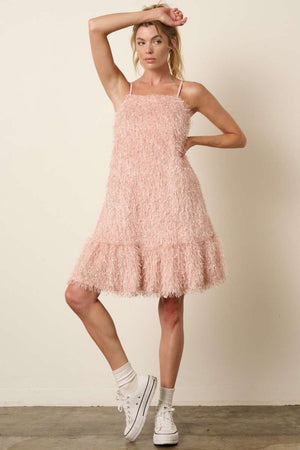 Mittoshop Feather Ruffle Hem Mini Cami Dress - All Mine Now Clothing