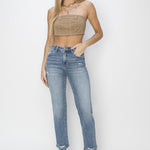 RISEN Full Size High Waist Distressed Cropped Jeans - All Mine Now Clothing